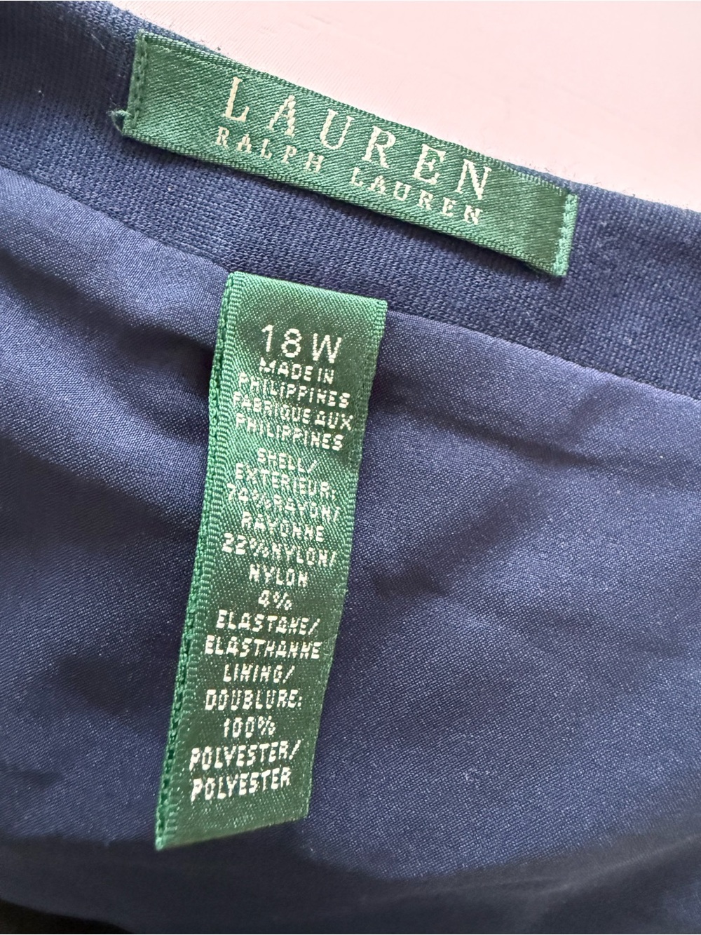 Ralph Lauren Navy Skirt Lined Godet Style Stretch Plus Size, 18 - Picture 4 of 4